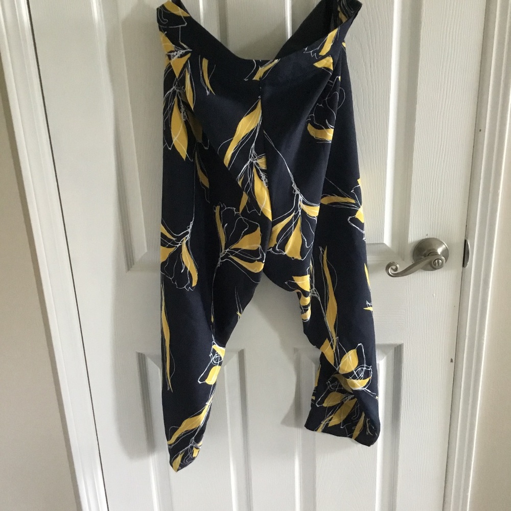 Dressy Marks and Spencer’s capris. Dark navy with yellow leaves. Very good condi
